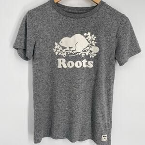 Roots T-shirt Women’s XS Gray Canadian Beaver Graphic Outdoors